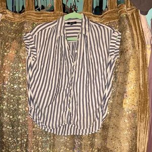 Madewell blue/white mock sleeveless shirt xs/small